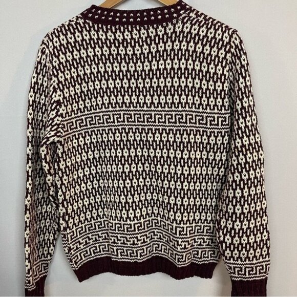 Woolrich Vintage Women Cardigan Burgundy/White size M - Picture 3 of 9